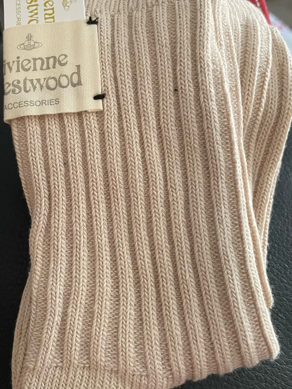 Vivienne Westwood Beige Ribbed Women’s Socks